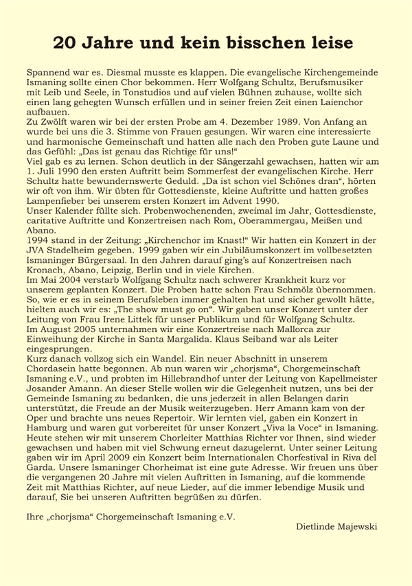 Jubilaeumskonzert Ismaning